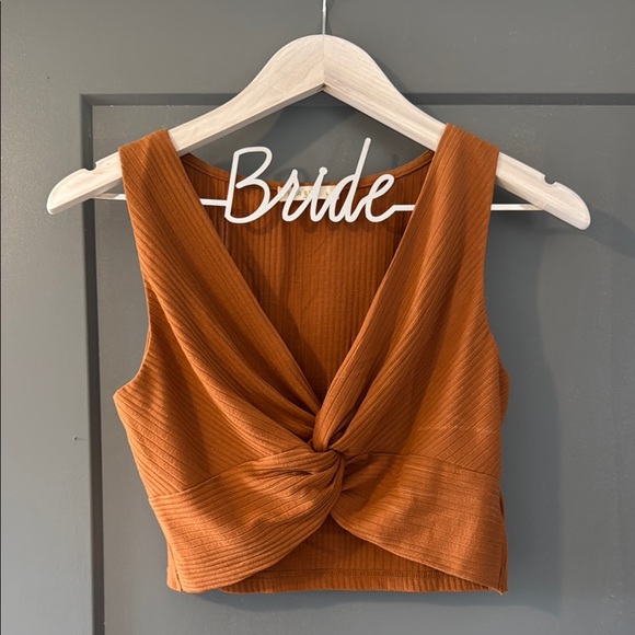 ILLA ILLA Tops - Rust Twist-Front Crop Top